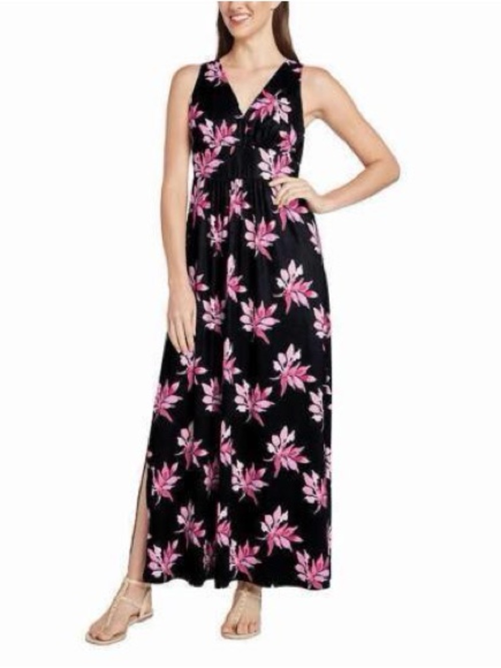 Matty M Floral Sleeveless Maxi Dress